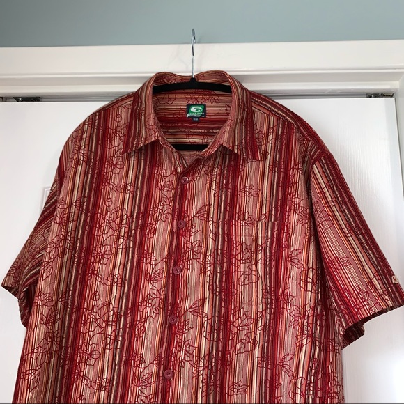 POINT ZERO Hawaiian tropical button down short sleeve shirt cruise wear - Picture 6 of 12